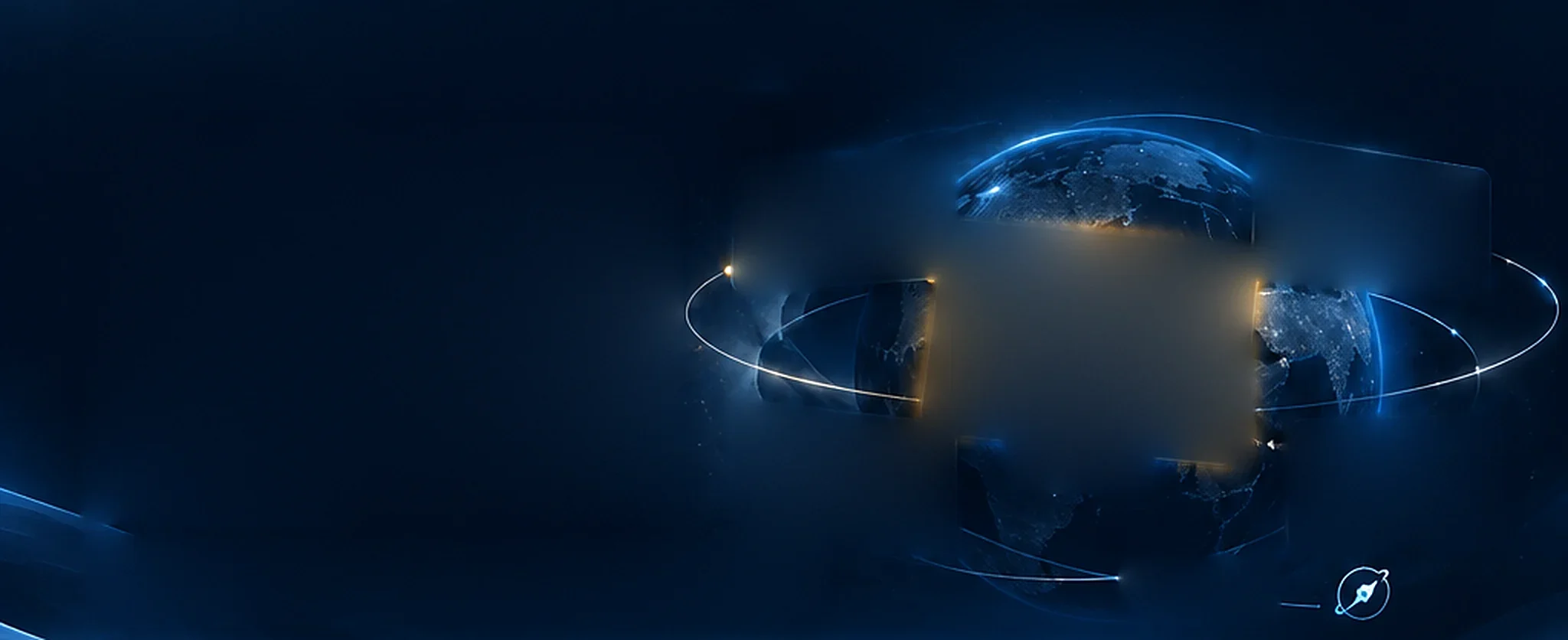 Strategy cards orbiting a globe