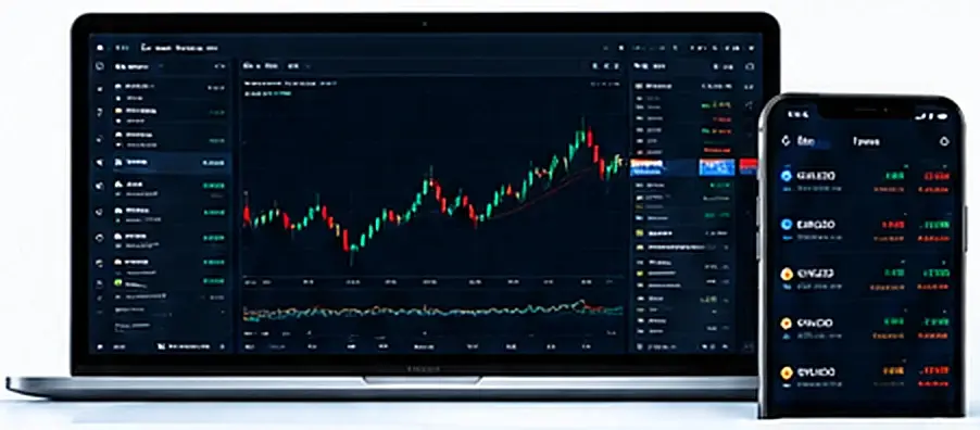 MetaTrader 5 on laptop and mobile